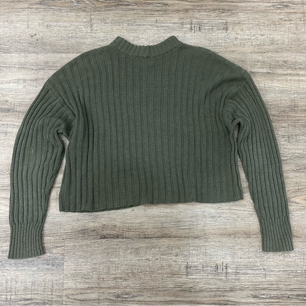 American Eagle Outfitters Olive Ribbed Sweater - Picture 4 of 4
